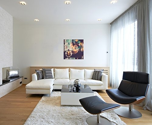 Quadratische Fotoleinwand 90x90cm Künstlerische Fotografie - Designer Glühbirnen auf Leinwand exklusives Wandbild moderne Fotografie für ihre Wand in vielen Größen