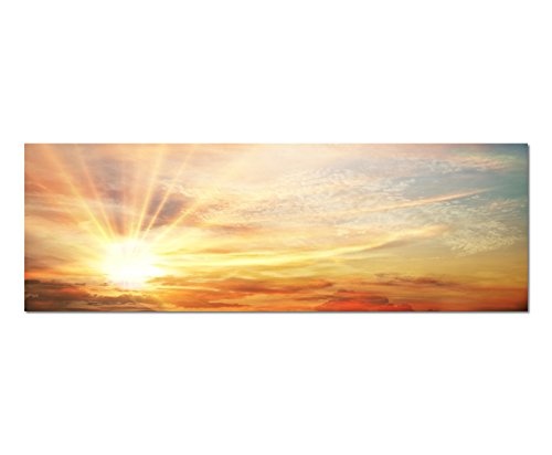 Augenblicke Wandbilder Leinwandbild als Panorama in 150x50cm Himmel Wolkenschleier Sonnenaufgang
