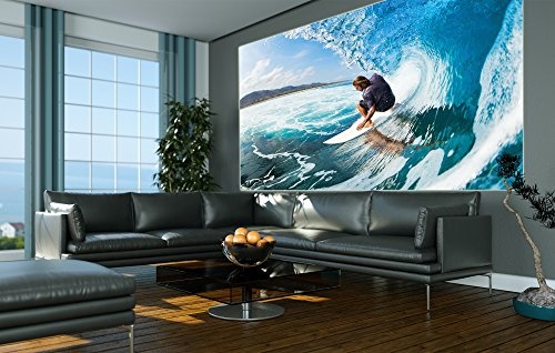 great-art Poster Wellenreiter Wandbild Dekoration Sport Meer Natur Beach Welle Surfen Ozean Surfbrett Surfboard Wassersport | Wandposter Fotoposter Wanddeko Bild Wandgestaltung by (140 x 100 cm)