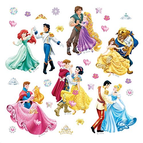 AG Design Disney Prinzessinnen Kinderzimmer Wand Sticker, PVC-Folie (Phtalate-Free), Mehrfarbig, 30 x 30 cm