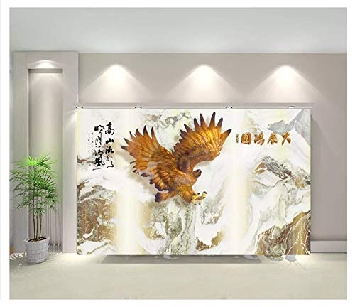 LWATML 3D Tapeten Neue Chinesische Mode-Klassiker 3D Tapete Lebensechte Steinadler Hintergrund Dekorative Malerei Tapeten Wohnkultur-350X256Cm