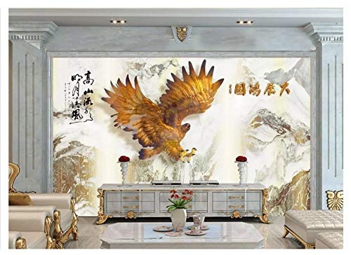 LWATML 3D Tapeten Neue Chinesische Mode-Klassiker 3D Tapete Lebensechte Steinadler Hintergrund Dekorative Malerei Tapeten Wohnkultur-350X256Cm