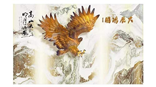 LWATML 3D Tapeten Neue Chinesische Mode-Klassiker 3D Tapete Lebensechte Steinadler Hintergrund Dekorative Malerei Tapeten Wohnkultur-350X256Cm