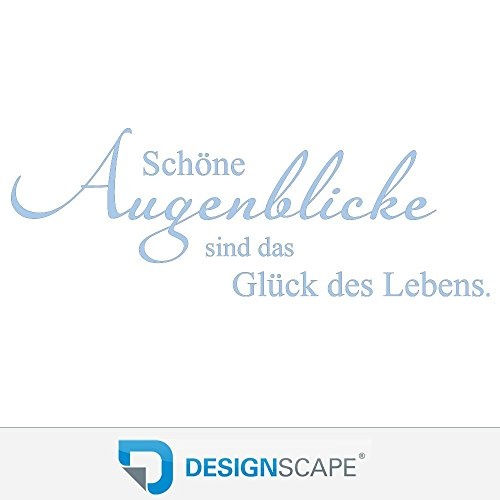 DESIGNSCAPE® Wandtattoo Augenblicke: Schöne Augenblicke sind das Glück des Lebens 60 x 21 cm (Breite x Höhe) pastell-blau DW801403-S-F99