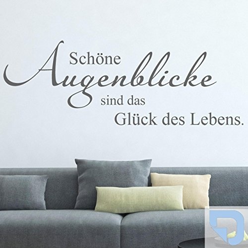 DESIGNSCAPE® Wandtattoo Augenblicke: Schöne Augenblicke sind das Glück des Lebens 60 x 21 cm (Breite x Höhe) pastell-blau DW801403-S-F99