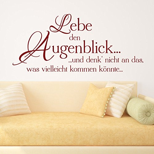 DESIGNSCAPE® Wandtattoo Lebe den Augenblick... ...und denk nicht an das, was vielleicht kommen könnte... 180 x 80 cm (Breite x Höhe) pastell-blau DW801013-L-F99