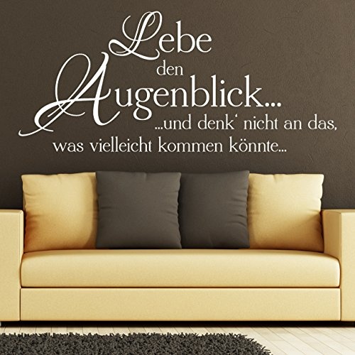 DESIGNSCAPE® Wandtattoo Lebe den Augenblick... ...und denk nicht an das, was vielleicht kommen könnte... 180 x 80 cm (Breite x Höhe) pastell-blau DW801013-L-F99