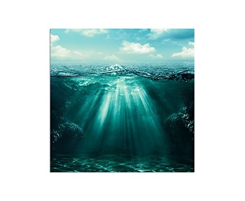 Augenblicke Wandbilder 80x80cm - Fotodruck auf Leinwand und Rahmen Meer Wasser Unterwasser Sonnenstrahlen - Leinwandbild auf Keilrahmen modern stilvoll - Bilder und Dekoration