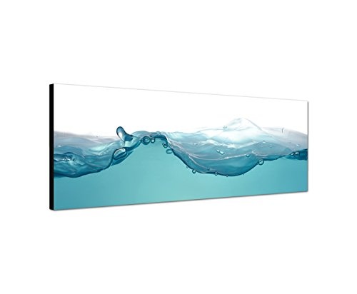 Augenblicke Wandbilder Leinwandbild als Panorama in 150x50cm Wasser Welle Luftblasen Unterwasser