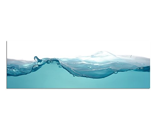 Augenblicke Wandbilder Leinwandbild als Panorama in 150x50cm Wasser Welle Luftblasen Unterwasser