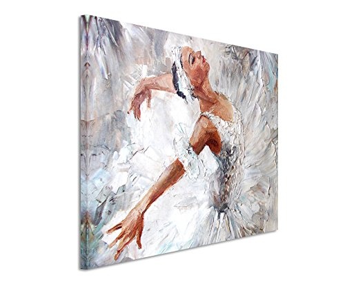 Sinus Art Wandbild 120x80cm Fotodruck aus Ölgemälde - Ballerina auf Leinwand für Wohnzimmer, Büro, Schlafzimmer, Ferienwohnung u.v.m. Gestochen scharf in Top Qualität