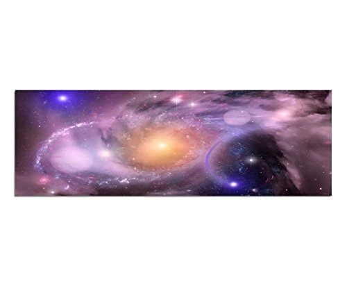 Augenblicke Wandbilder Leinwandbild als Panorama in 150x50cm Weltall Sterne Galaxie Planeten
