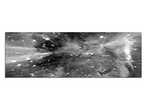Augenblicke Wandbilder Keilrahmenbild Panoramabild SCHWARZ/Weiss 150x50cm Weltall Sterne Planeten