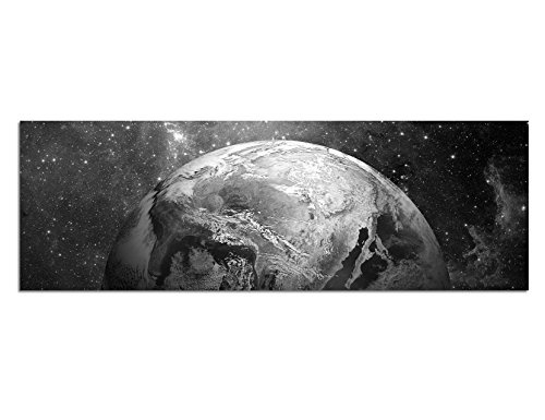 Augenblicke Wandbilder Keilrahmenbild Panoramabild SCHWARZ/Weiss 150x50cm Weltall Planet Erde Galaxie