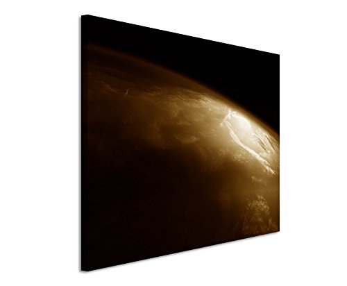 Augenblicke Wandbilder 120x80cm XXL riesige Bilder fertig gerahmt mit Keilrahmenin Sepia Weltall Erde
