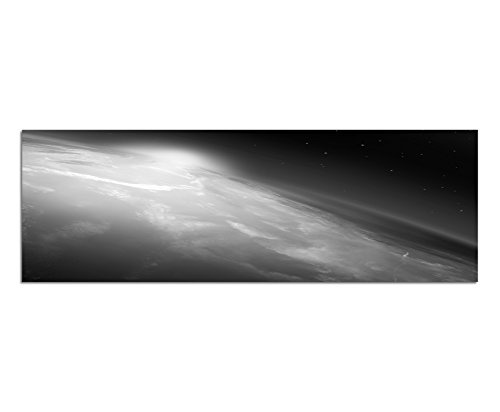 Augenblicke Wandbilder Keilrahmenbild Panoramabild SCHWARZ/Weiss 150x50cm Planet Erde Weltall Sonne
