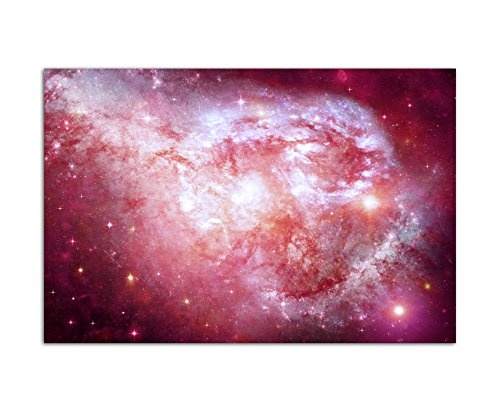 120x80cm - Fotodruck auf Leinwand und Rahmen Sterne Planet Weltall Galaxie - Leinwandbild auf Keilrahmen modern stilvoll - Bilder und Dekoration