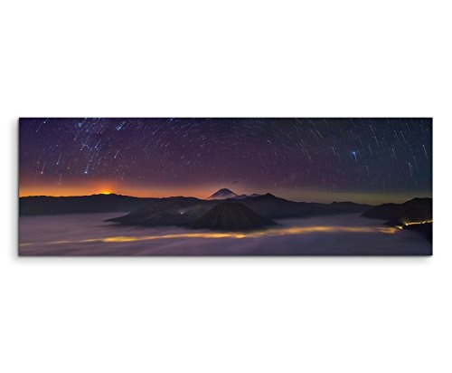 Panoramabild 150x50cm Landschaftsfotografie - Sterne und...