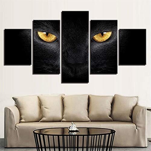 Wandmalereien, Tiere Bilder Druck auf Leinwand Künstlerische Wandkunst Malerei für Wohnkultur Dekoration Geschenk, Gestreckt und Gerahmt 5 Panels (20W x 10H),2,C