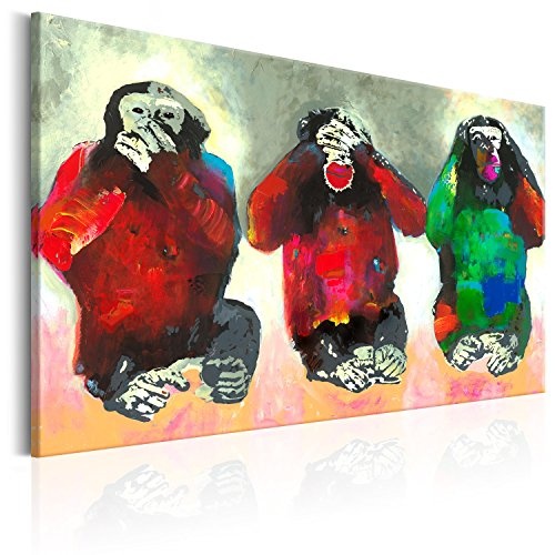 murando - Bilder 120x80 cm Vlies Leinwandbild 1 TLG Kunstdruck modern Wandbilder XXL Wanddekoration Design Wand Bild - Poster Tiere Affen - wie gemalt g-A-0102-b-a