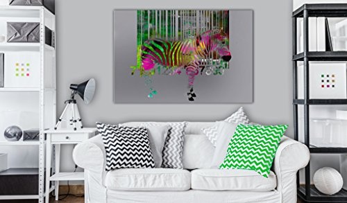 murando - Bilder 120x80 cm Vlies Leinwandbild 1 TLG Kunstdruck modern Wandbilder XXL Wanddekoration Design Wand Bild - Poster Abstrakt Zebra Tier bunt g-C-0016-b-d