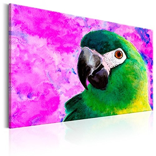 murando Bilder 120x80 cm - Leinwandbilder - Fertig Aufgespannt - 1 Teilig - Wandbilder XXL - Kunstdrucke - Wandbild - Poster Tier Papagei - wie gemalt - wie gemalt g-B-0020-b-a