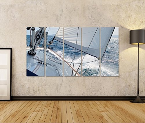 islandburner Bild Bilder auf Leinwand Detail eines Lieferungssegeln in Richtung zum Wind Wandbild, Poster, Leinwandbild KAC