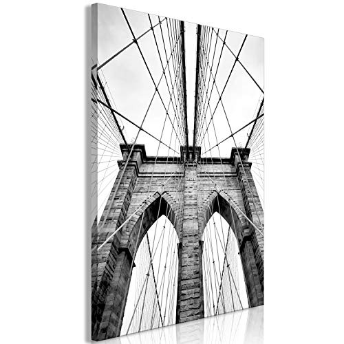 murando - Bilder New York 80x120 cm Vlies Leinwandbild 1 TLG Kunstdruck modern Wandbilder XXL Wanddekoration Design Wand Bild - Brooklyn Bridge Brücke d-B-0231-b-a