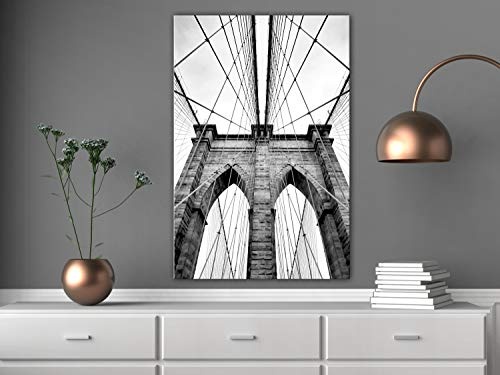 murando - Bilder New York 80x120 cm Vlies Leinwandbild 1 TLG Kunstdruck modern Wandbilder XXL Wanddekoration Design Wand Bild - Brooklyn Bridge Brücke d-B-0231-b-a