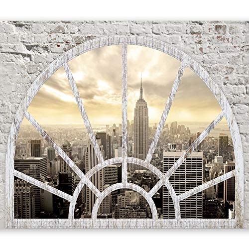 murando - Fototapete Fenster nach New York 350x256 cm - Vlies Tapete - Moderne Wanddeko - Design Tapete - Wandtapete - Wand Dekoration - City Stady New York Fenster d-A-0043-a-b