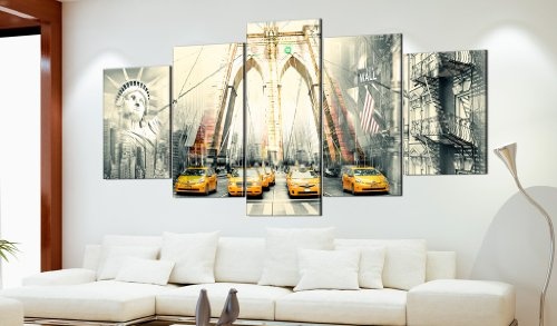 murando - Bilder 200x100 cm Vlies Leinwandbild 5 tlg Kunstdruck modern Wandbilder XXL Wanddekoration Design Wand Bild - New York 020111-21