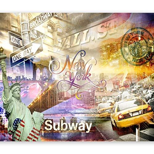 murando - Fototapete 350x256 cm - Vlies Tapete - Moderne Wanddeko - Design Tapete - Wandtapete - Wand Dekoration - Collage New York City Stadt Taxi d-A-0033-a-b