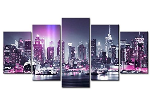 murando - Bilder 200x100 cm - Vlies Leinwandbild - 5 Teilig - Kunstdruck - modern - Wandbilder XXL - Wanddekoration - Design - Wand Bild - City Stadt New York NY d-C-0015-b-p