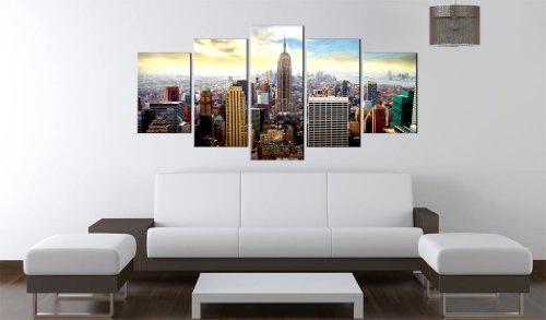 murando - Bilder 200x100 cm Vlies Leinwandbild 5 tlg Kunstdruck modern Wandbilder XXL Wanddekoration Design Wand Bild - New York 030211-62