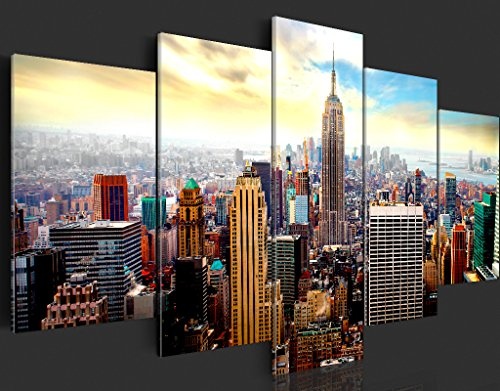 murando - Bilder 200x100 cm Vlies Leinwandbild 5 tlg Kunstdruck modern Wandbilder XXL Wanddekoration Design Wand Bild - New York 030211-62