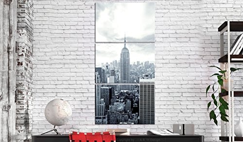 murando - Bilder New York City 60x120 cm Vlies Leinwandbild 3 Teilig Kunstdruck modern Wandbilder XXL Wanddekoration Design Wand Bild - Stadt Manhattan d-B-0206-b-e