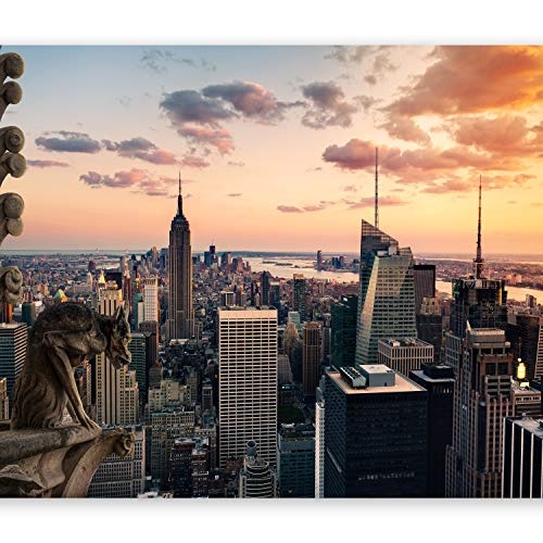 murando - Fototapete 400x280 cm - Vlies Tapete - Moderne Wanddeko - Design Tapete - Wandtapete - Wand Dekoration - NY New York City Stadt Stadtpanorama Stadtbild Sonnenuntergang d-A-0011-a-a