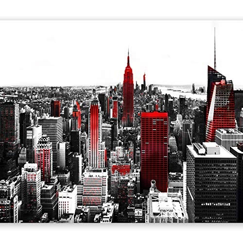 murando - Fototapete 200x140 cm - Vlies Tapete - Moderne Wanddeko - Design Tapete - Wandtapete - Wand Dekoration - New York Rot Grau 10110904-61