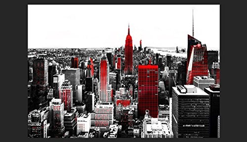 murando - Fototapete 200x140 cm - Vlies Tapete - Moderne Wanddeko - Design Tapete - Wandtapete - Wand Dekoration - New York Rot Grau 10110904-61