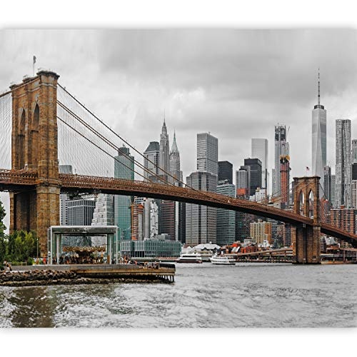 murando - Fototapete New York 400x280 cm - Vlies Tapete - Moderne Wanddeko - Design Tapete - Wandtapete - Wand Dekoration - Brooklyn Bridge Manhattan d-B-0259-a-b