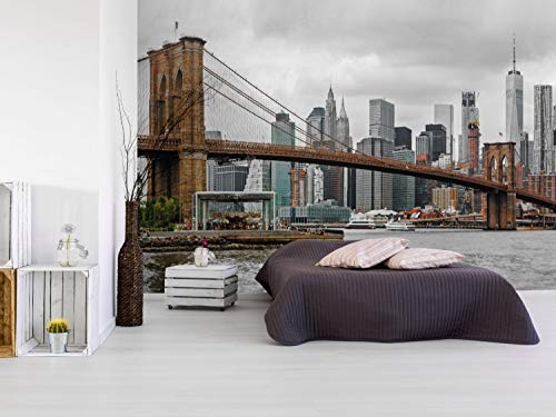 murando - Fototapete New York 400x280 cm - Vlies Tapete - Moderne Wanddeko - Design Tapete - Wandtapete - Wand Dekoration - Brooklyn Bridge Manhattan d-B-0259-a-b