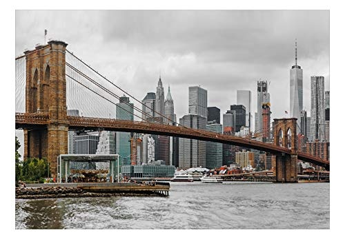 murando - Fototapete New York 400x280 cm - Vlies Tapete - Moderne Wanddeko - Design Tapete - Wandtapete - Wand Dekoration - Brooklyn Bridge Manhattan d-B-0259-a-b