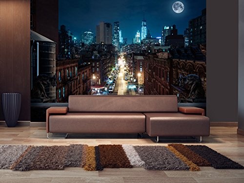 murando - Fototapete 350x256 cm - Vlies Tapete - Moderne Wanddeko - Design Tapete - Wandtapete - Wand Dekoration - City NY NYC New York Stadt bei Nacht d-A-0028-a-a