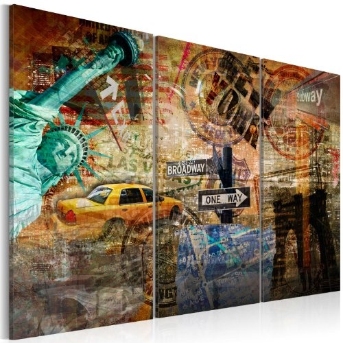 murando - Bilder 120x80 cm Vlies Leinwandbild 3 Teilig Kunstdruck modern Wandbilder XXL Wanddekoration Design Wand Bild - New York 030111-56
