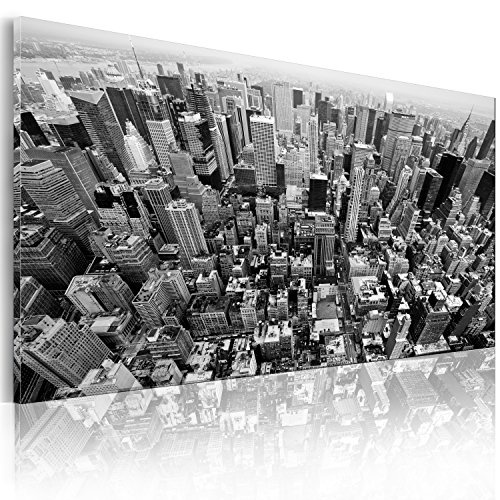 murando - Leinwandbilder Stadt 150x90 cm - Bild für die Selbstmontage - Wandbilder XXL - Kunstdruck - New York City Schwarz weiss d-B-0003-b-a
