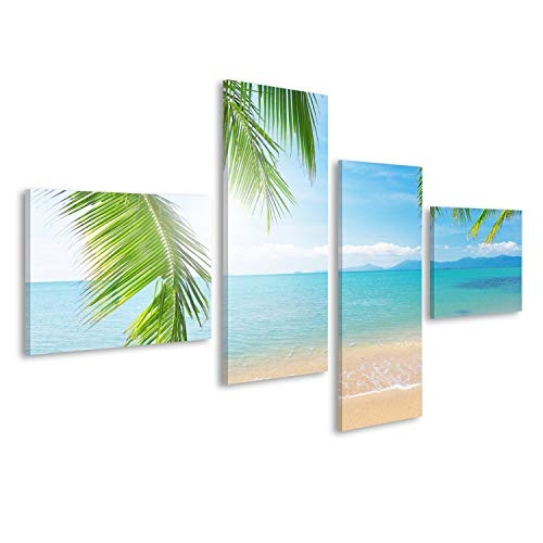 islandburner Bild Bilder auf Leinwand Palmen Meer Sand Strand Poster, Leinwandbild, Wandbilder