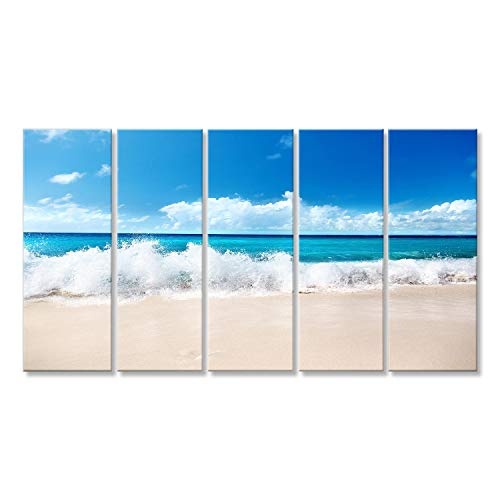 islandburner Bild Bilder auf Leinwand Sand des Strandes karibisches Meer Wandbild, Poster, Leinwandbild LMT
