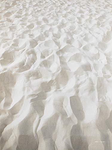 Weißer Sand - Exklusives Künstlermotiv, XXL Bild / Wandbild, Größe: 60 x 80 cm Hoch-Format, Digital-Druck auf Art Canvas Leinwand, Keilrahmen 2 cm. Frankreich Strand Spur weiß beige Bild groß Kunst
