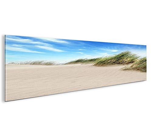 islandburner Bild Bilder auf Leinwand Dünensand Meer Dünen Sand Panorama XXL Poster Leinwandbild Wandbild Dekoartikel Wohnzimmer Marke
