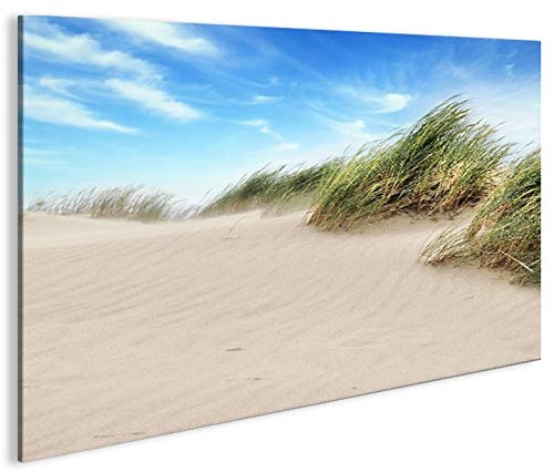 islandburner Bild Bilder auf Leinwand Dünensand Meer Dünen Sand 1K XXL Poster Leinwandbild Wandbild Dekoartikel Wohnzimmer Marke